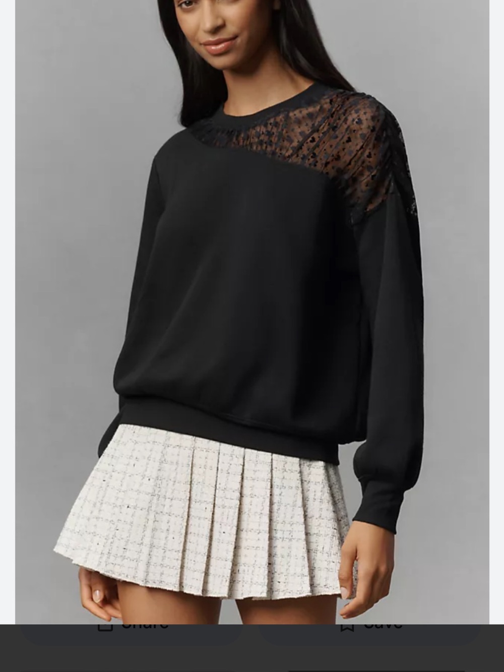 Maeve Anthropologie Black sheer shoulder pullover top medium